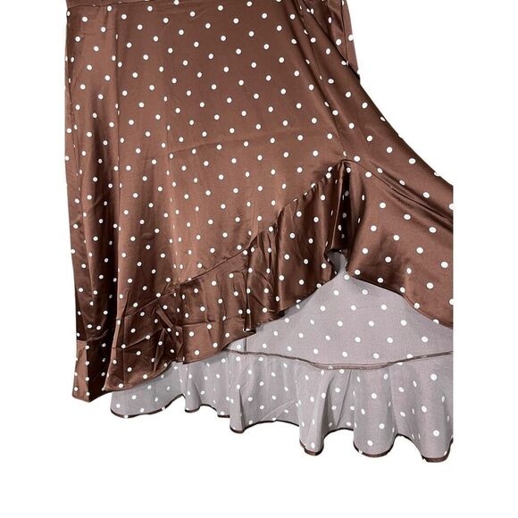 Torrid Brown Polka Dot High Low Ruffle Skirt Size 3X NWT - Picture 5 of 8